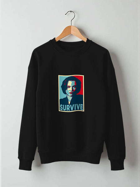 Заказать свитшот в Москве. Свитшот унисекс хлопковый Дана Скалли (Survive) от coolmag - готовые дизайны и нанесение принтов.