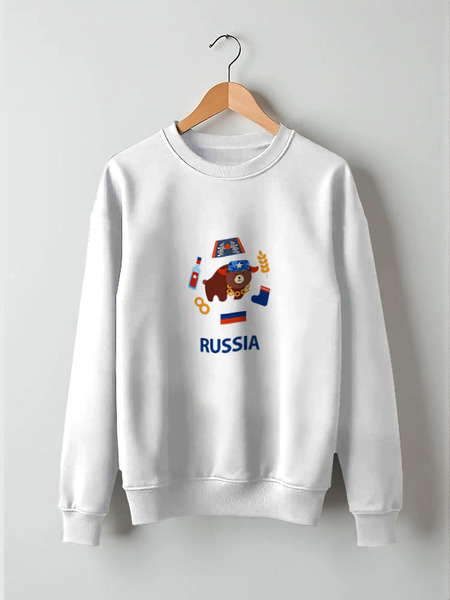 Заказать свитшот в Москве. Свитшот унисекс хлопковый Россия (Russia) от coolmag - готовые дизайны и нанесение принтов.