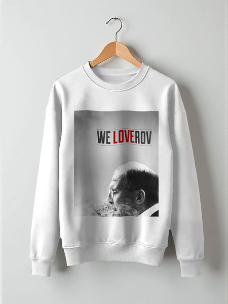 Заказать свитшот в Москве. Свитшот унисекс хлопковый We LOVErov by Design Ministry от Design Ministry - готовые дизайны и нанесение принтов.