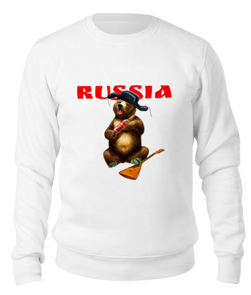 Заказать свитшот в Москве. Свитшот унисекс хлопковый Русский медведь  от T-shirt print  - готовые дизайны и нанесение принтов.