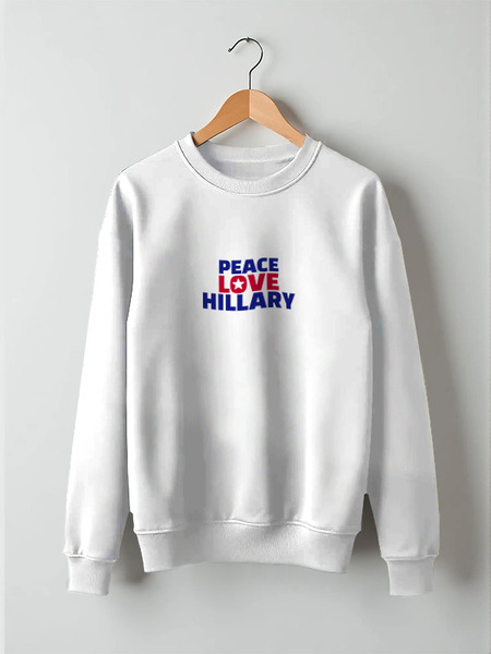 Заказать свитшот в Москве. Свитшот унисекс хлопковый Peace Love Hillary от skynatural - готовые дизайны и нанесение принтов.