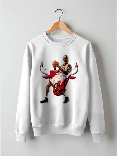 Заказать свитшот в Москве. Свитшот унисекс хлопковый Michael Jordan Cartooney от Mesk08 - готовые дизайны и нанесение принтов.