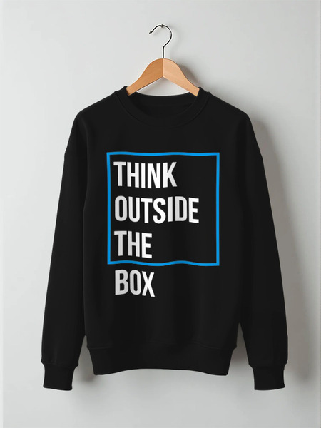 Заказать свитшот в Москве. Свитшот унисекс хлопковый Think outside the box от Startech.vc  - готовые дизайны и нанесение принтов.