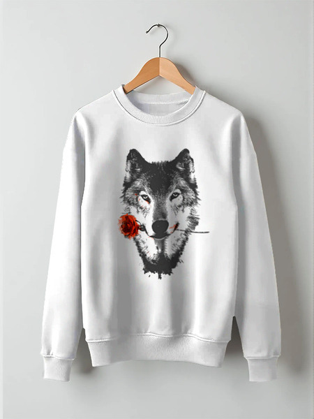 Заказать свитшот в Москве. Свитшот унисекс хлопковый Wolf&Rose от balden - готовые дизайны и нанесение принтов.