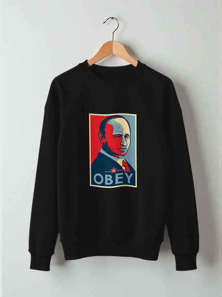 Заказать свитшот в Москве. Свитшот унисекс хлопковый Путин (Obey) от coolmag - готовые дизайны и нанесение принтов.