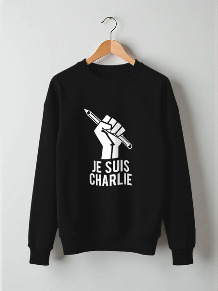 Заказать свитшот в Москве. Свитшот унисекс хлопковый Je Suis Charlie, Я Шарли от cherdantcev - готовые дизайны и нанесение принтов.