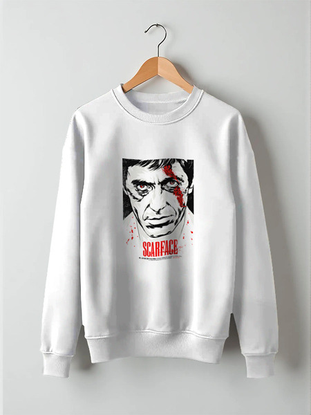 Заказать свитшот в Москве. Свитшот унисекс хлопковый Лицо со Шрамом (Scarface) от fanart - готовые дизайны и нанесение принтов.