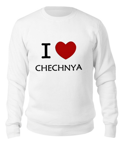 Заказать свитшот в Москве. Свитшот унисекс хлопковый Свитшот "I love Chechnya" от Re  Tyan - готовые дизайны и нанесение принтов.