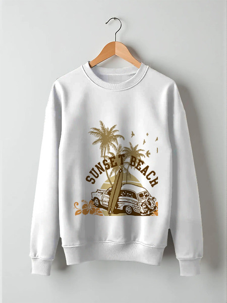Заказать свитшот в Москве. Свитшот унисекс хлопковый ....Sunset Beach....Пляж от svetlanakan - готовые дизайны и нанесение принтов.