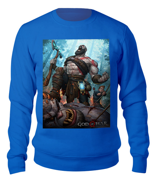 Заказать свитшот в Москве. Свитшот унисекс хлопковый God of War  от T-shirt print  - готовые дизайны и нанесение принтов.