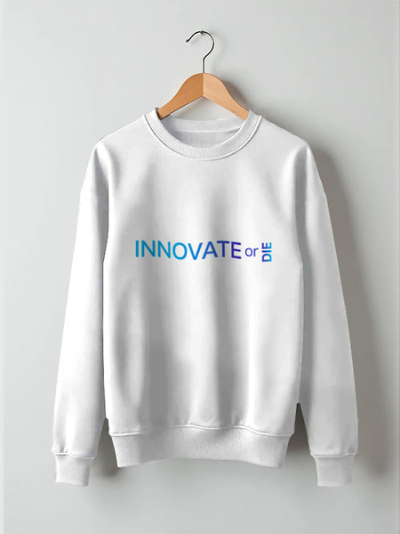 Заказать свитшот в Москве. Свитшот унисекс хлопковый Innovate or die от Startech.vc  - готовые дизайны и нанесение принтов.