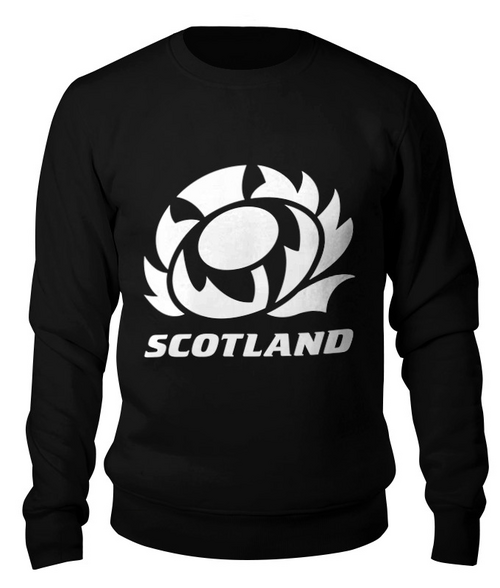 Заказать свитшот в Москве. Свитшот унисекс хлопковый Шотландия регби от rugby - готовые дизайны и нанесение принтов.
