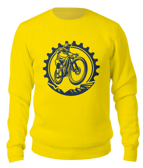 Заказать свитшот в Москве. Свитшот унисекс хлопковый Велосипедист  от T-shirt print  - готовые дизайны и нанесение принтов.