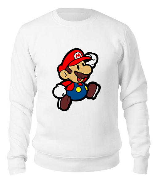 Заказать свитшот в Москве. Свитшот унисекс хлопковый Марио (Mario) от coolmag - готовые дизайны и нанесение принтов.