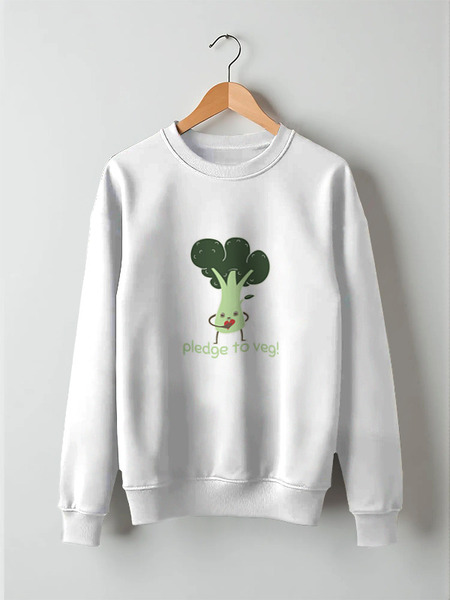 Заказать свитшот в Москве. Свитшот унисекс хлопковый Pledge to veg от skynatural - готовые дизайны и нанесение принтов.