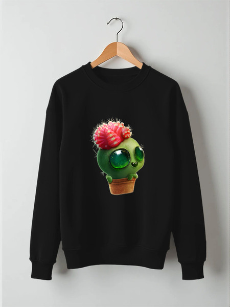 Заказать свитшот в Москве. Свитшот унисекс хлопковый Funny cactus от Дана Столыпина - готовые дизайны и нанесение принтов.