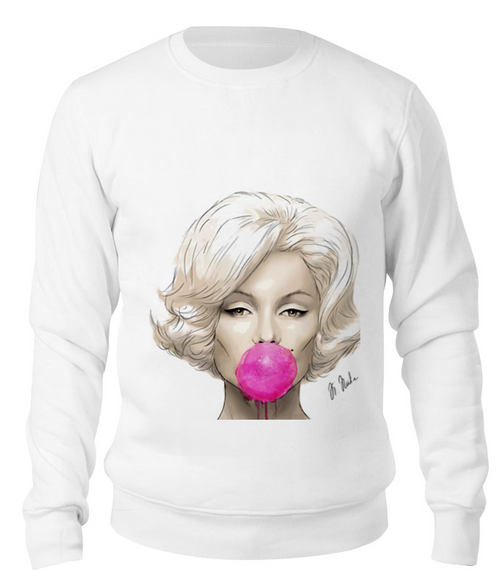Заказать свитшот в Москве. Свитшот унисекс хлопковый Marilyn Monroe  от Ксения Мироедова - готовые дизайны и нанесение принтов.