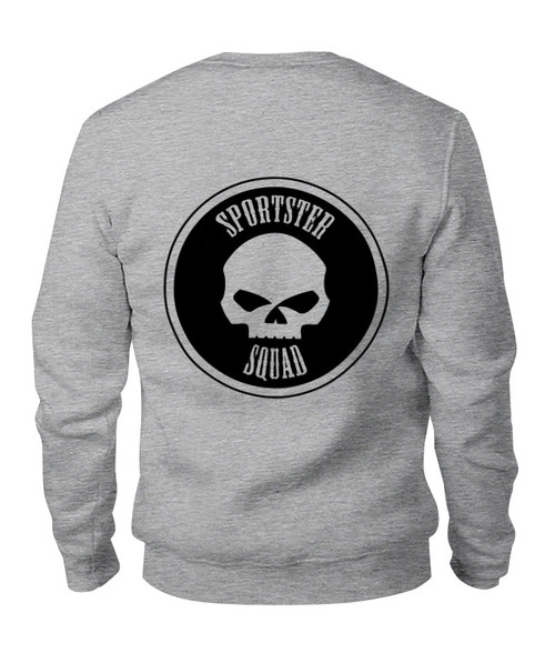 Заказать свитшот в Москве. Свитшот унисекс хлопковый Willie Skull Gray от Sportster Squad - готовые дизайны и нанесение принтов.