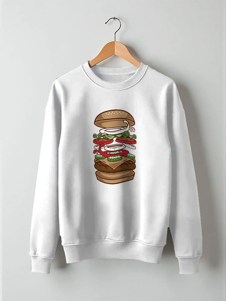 Заказать свитшот в Москве. Свитшот унисекс хлопковый BURGER/БУРГЕР от crash - готовые дизайны и нанесение принтов.
