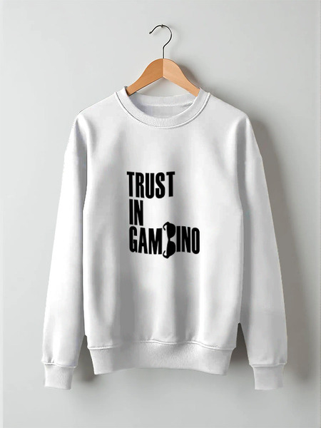 Заказать свитшот в Москве. Свитшот унисекс хлопковый Trust in Gambino от coolmag - готовые дизайны и нанесение принтов.