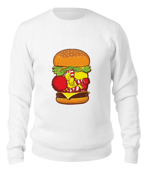Заказать свитшот в Москве. Свитшот унисекс хлопковый Чизбургер  от fanart - готовые дизайны и нанесение принтов.