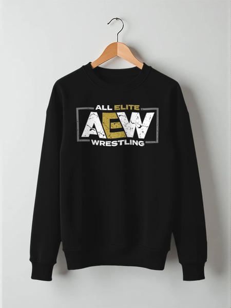 Заказать свитшот в Москве. Свитшот унисекс хлопковый All Elite Wrestling от Виталий Пешков - готовые дизайны и нанесение принтов.