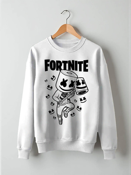Заказать свитшот в Москве. Свитшот унисекс хлопковый Fortnite, Marshmello от geekbox - готовые дизайны и нанесение принтов.