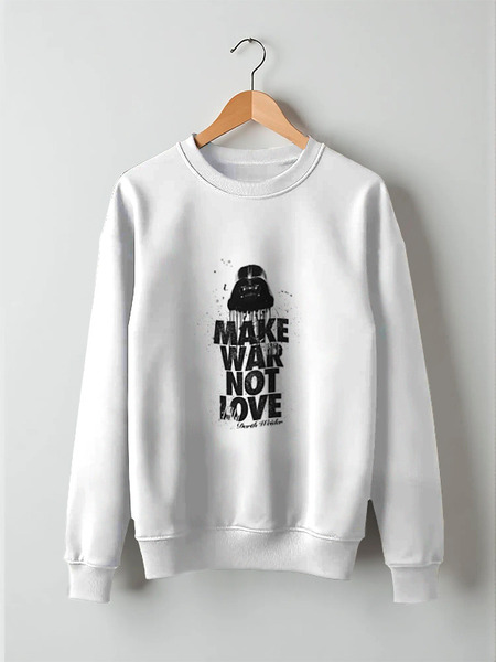 Заказать свитшот в Москве. Свитшот унисекс хлопковый Make war not love by Darth Weider от Design Ministry - готовые дизайны и нанесение принтов.