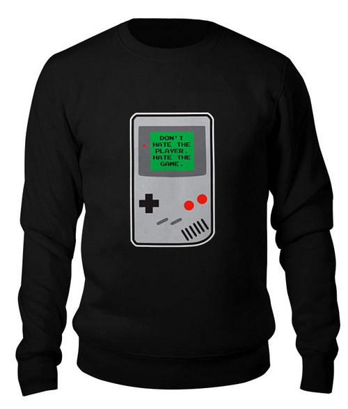 Заказать свитшот в Москве. Свитшот унисекс хлопковый Don't hate the player (gameboy) от coolmag - готовые дизайны и нанесение принтов.
