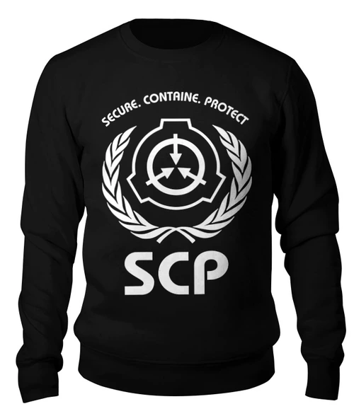 Заказать свитшот в Москве. Свитшот унисекс хлопковый SCP Foundation от geekbox - готовые дизайны и нанесение принтов.