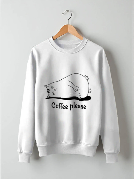 Заказать свитшот в Москве. Свитшот унисекс хлопковый coffe please от Вячеслав  - готовые дизайны и нанесение принтов.