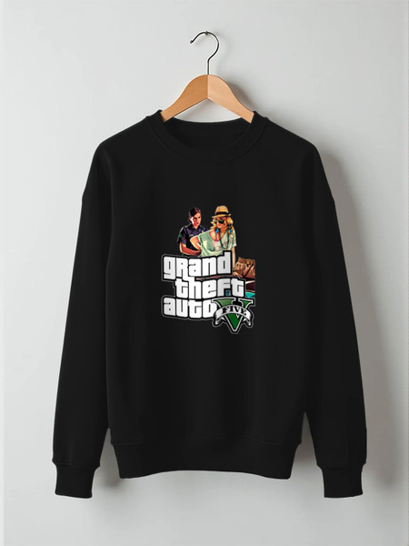 Заказать свитшот в Москве. Свитшот унисекс хлопковый Grand Theft Auto V от Сергей Дульнев - готовые дизайны и нанесение принтов.