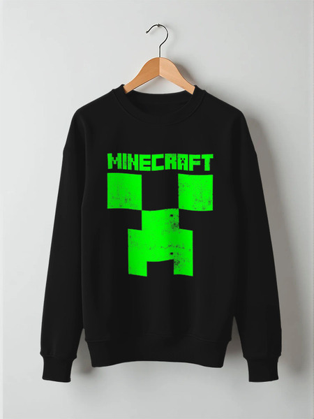 Заказать свитшот в Москве. Свитшот унисекс хлопковый MINECRAFT CREEPER от vista12761@rambler.ru - готовые дизайны и нанесение принтов.