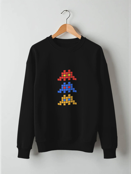 Заказать свитшот в Москве. Свитшот унисекс хлопковый Space invaders                   от dyzel1 - готовые дизайны и нанесение принтов.