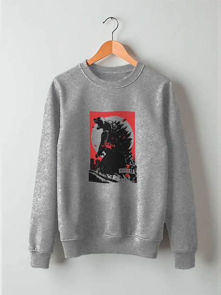 Заказать свитшот в Москве. Свитшот унисекс хлопковый Godzilla gray от KinoArt - готовые дизайны и нанесение принтов.