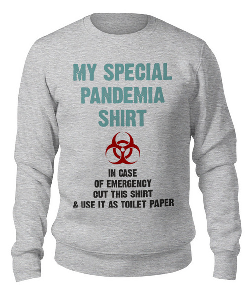 Заказать свитшот в Москве. Свитшот унисекс хлопковый Pandemia Shirt от Рустам Юсупов - готовые дизайны и нанесение принтов.