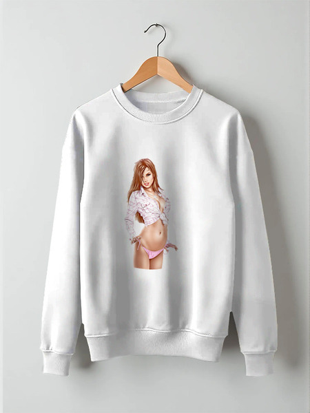 Заказать свитшот в Москве. Свитшот унисекс хлопковый КРАСОТКА от Vinli.shop  - готовые дизайны и нанесение принтов.