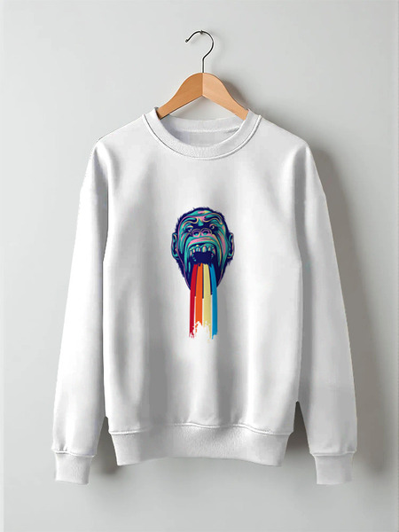 Заказать свитшот в Москве. Свитшот унисекс хлопковый Rainbow monkey от YellowCloverShop - готовые дизайны и нанесение принтов.
