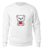 Заказать свитшот в Москве. Свитшот унисекс хлопковый Белый мишка с сердечком от printodeloinfo@gmail.com - готовые дизайны и нанесение принтов.