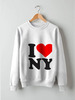 Заказать свитшот в Москве. Свитшот унисекс хлопковый i love NY от pyzhik - готовые дизайны и нанесение принтов.