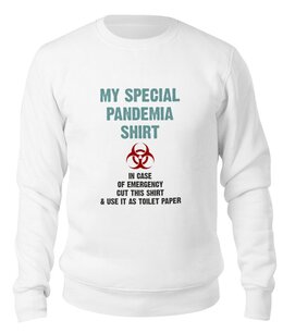 Заказать свитшот в Москве. Свитшот унисекс хлопковый Pandemia Shirt от Рустам Юсупов - готовые дизайны и нанесение принтов.