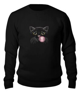 Заказать свитшот в Москве. Свитшот унисекс хлопковый Чёрная кошка от printik - готовые дизайны и нанесение принтов.