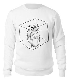Заказать свитшот в Москве. Свитшот унисекс хлопковый Сердце в кубе от ingenervolos@gmail.com - готовые дизайны и нанесение принтов.