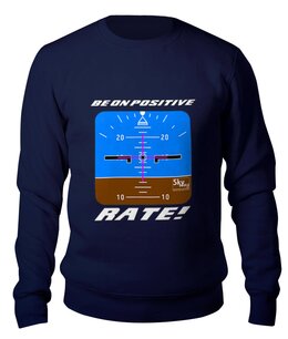 Заказать свитшот в Москве. Свитшот унисекс хлопковый Be on positive RATE от SkyWay Aviation Clothing RUS  - готовые дизайны и нанесение принтов.