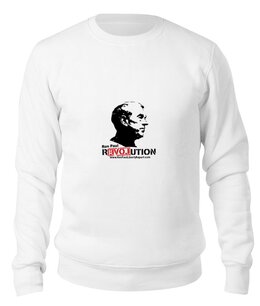 Заказать свитшот в Москве. Свитшот унисекс хлопковый Ron Paul REVOLUTION от (模范)WW - готовые дизайны и нанесение принтов.