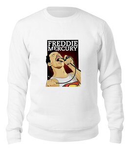 Заказать свитшот в Москве. Свитшот унисекс хлопковый Freddie Mercury - Queen от Leichenwagen - готовые дизайны и нанесение принтов.