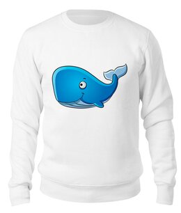 Заказать свитшот в Москве. Свитшот унисекс хлопковый Голубой морской кит-кашалот от Денис - готовые дизайны и нанесение принтов.