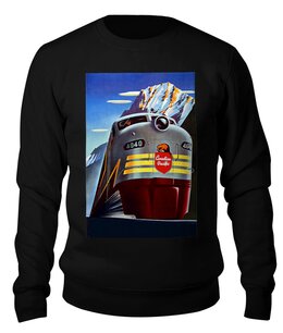 Заказать свитшот в Москве. Свитшот унисекс хлопковый Ретро поезд  от T-shirt print  - готовые дизайны и нанесение принтов.