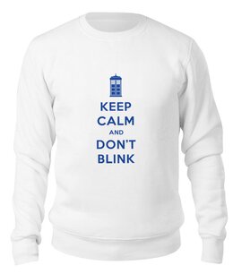 Заказать свитшот в Москве. Свитшот унисекс хлопковый Keep Calm and Don't Blink (Tardis) от coolmag - готовые дизайны и нанесение принтов.