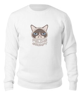 Заказать свитшот в Москве. Свитшот унисекс хлопковый Грустный Кот (Grumpy Cat) от fanart - готовые дизайны и нанесение принтов.